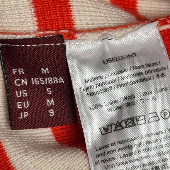 Comptoir des Cotonniers Red Striped Wool Maddy Jumper Sz S - Picture 7 of 7